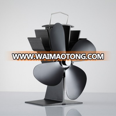 4 Blade Black Wood Burning Stove Fan